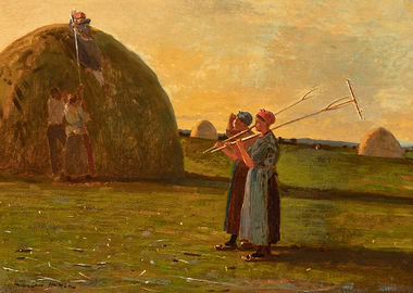 Haystack Harvest Painting
