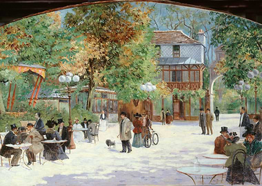 Parisian Cafe Scene Painting