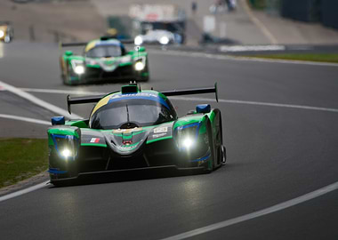 ELMS - Green Racing Car on Track