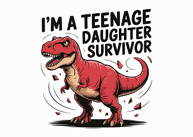 Teenage Daughter Survivor Dinosaur Cartoon