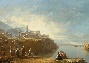 Italian Landscape Painting with Figures