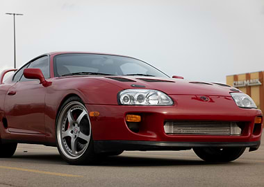 Red Mark4 a80 Toyota Supra Car