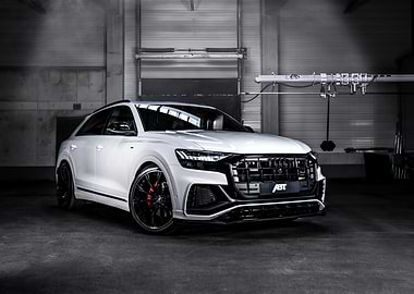 White Audi Q8 ABT in Garage