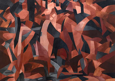 Abstract Geometric Painting in Earth Tones by francic picabia