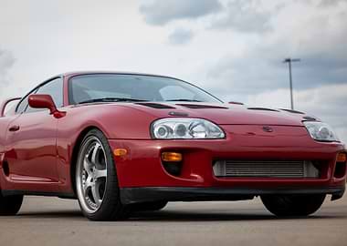 Red Mark4 a80 Toyota Supra Car Close-Up