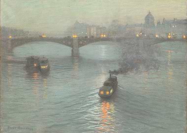 Parisian River Scene at Dusk