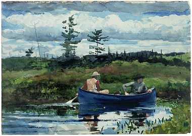 Canoe Trip Watercolor Painting