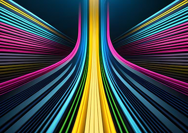 Chromatic Velocity Tunnel with Converging Neon Lanes