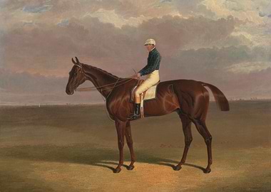 Horse and Jockey Portrait Painting