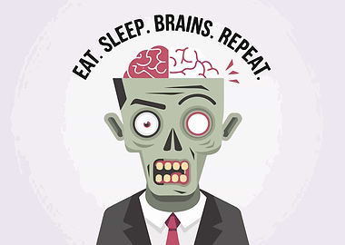 Zombie Brains Cartoon Illustration