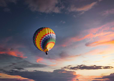 Hot Air Balloon at Sunset