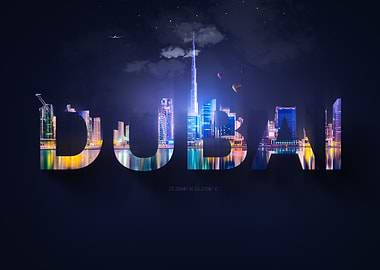 dubai skyline text art