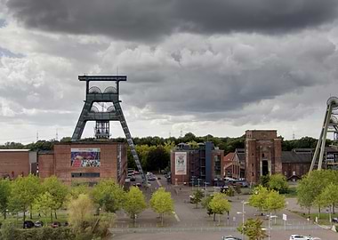 Industrial Landscape with Mine Shaft Towers - Zeche Ewald Herten