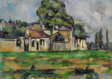 Houses by the River, Painting
