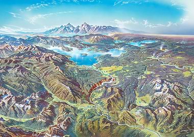 Aerial View of Mountainous Landscape