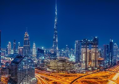 dubai skyline at night