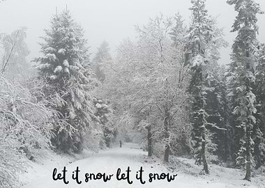 Snowy Forest Path with Text Overlay