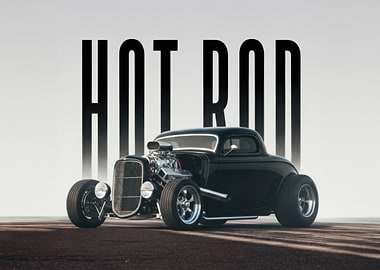 Black Hot Rod Car