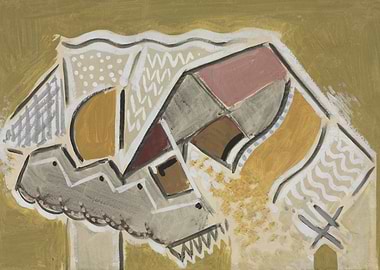 Abstract Geometric Painting with Neutral Tones