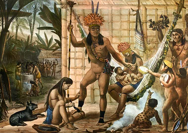 Indigenous Amazonian Tribe Scene