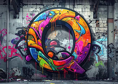 Graffiti Letter Q on Brick Wall