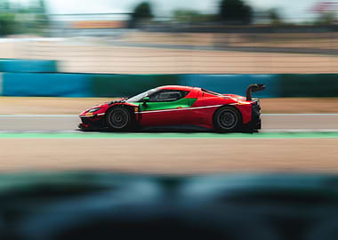 Red and Green Racing Car