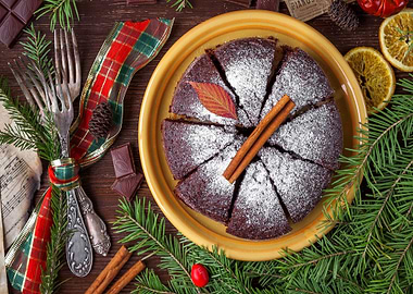 Festive Chocolate Cake with Cinnamon