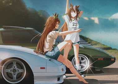 Anime Girls with Cars