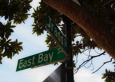 Tradd Street and East Bay Sign