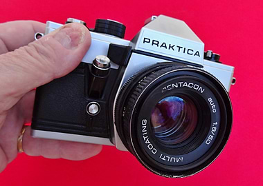Vintage Praktica Camera in Hand