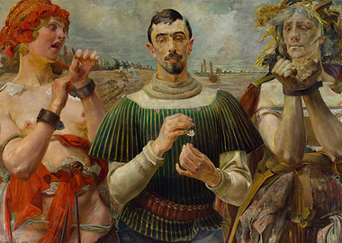 Painting of Man with Two Female Figures
