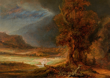 Landscape with Stormy Sky Painting