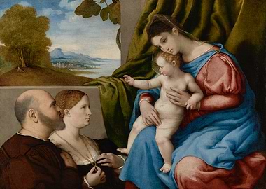 Holy Family with Donor Portrait Painting