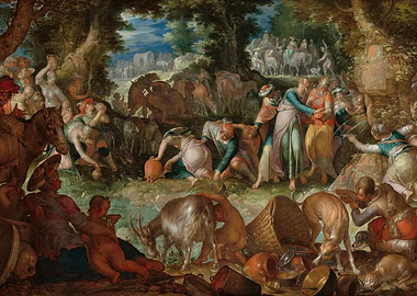 Baroque painting of a biblical scene