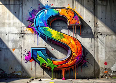 Graffiti Letter S on Concrete Wall