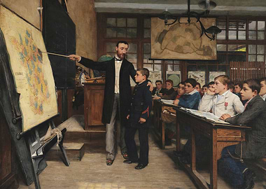 Classroom Scene with Teacher and Students