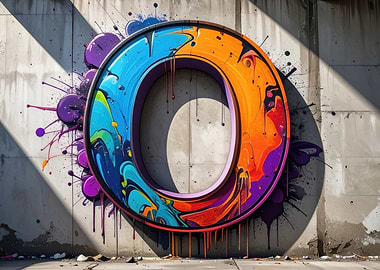 Colorful Letter O Graffiti Art