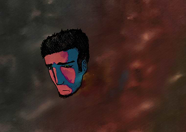 Sadness, portrait of a Man