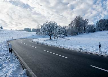 Winter Road Landscape