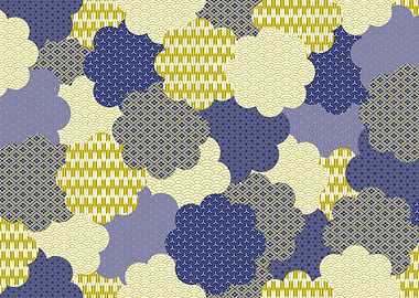 Japanese Pattern with Cloud Shapes