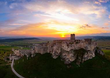 Spis Castle at Sunset