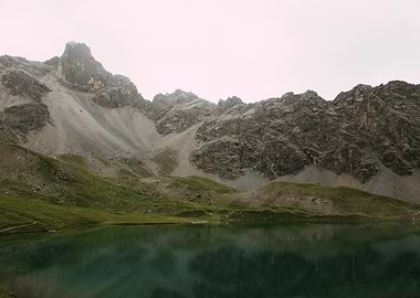 Mountain lake landscape reflection