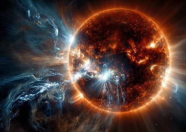 Solar Flare in Deep Space