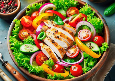 Chicken Salad with Fresh Vegetables