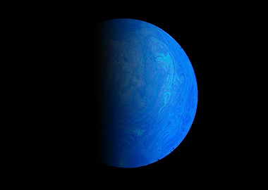 blue planet in dark space
