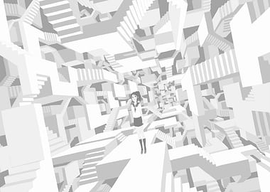 Endless Staircase with Anime Girl