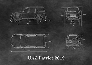 UAZ Patriot 2019 Blueprint