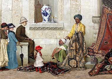Oriental Carpet Bazaar Painting