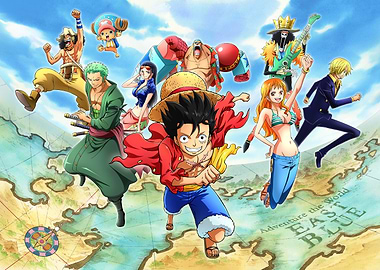 Straw Hats on the Grand Line Map