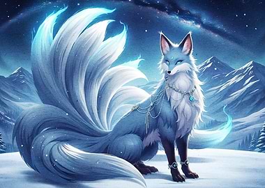 Nine-tailed Fox Winter Landscape